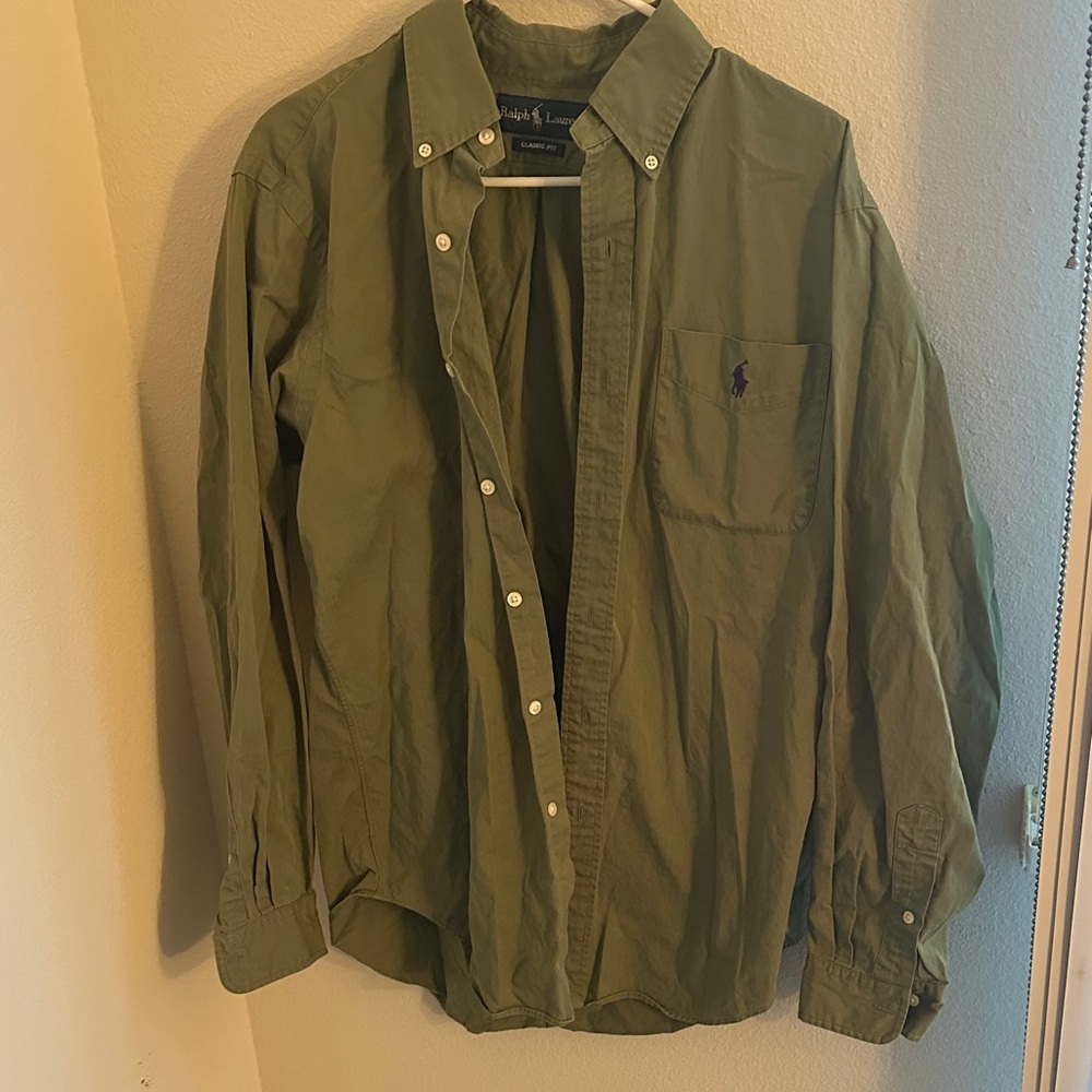 Green polo Ralph Lauren classic fit men’s button down